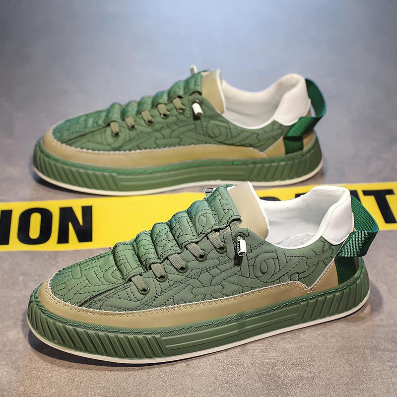 Модные мужские кроссовки из парусины на плоской подошве — фото 7