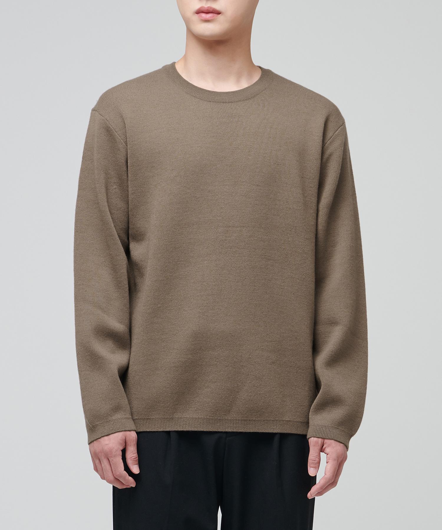 Musinsa Standard Minimal Crew Neck Knit [Mocha] Mocha/L
