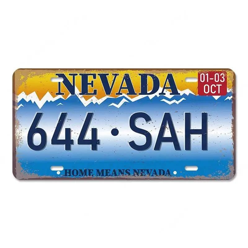 Poster de epocă Placă Statelor Americane Semne de tablă din metal Florida California Texas Hawaii Placă de înmatriculare Club Bar Garage Decor de perete