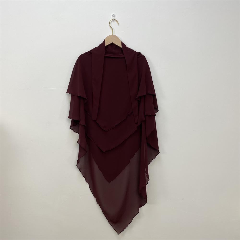 Pañuelo de Chifón de Doble Capa de Color Sólido - Estilo Medio Oriente, Dubái, Turquía (Grande, 2305)