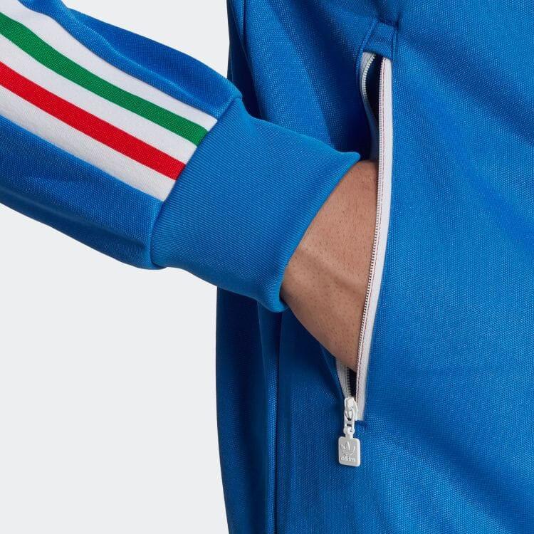 Adidas Originals Trefoil Stripe Logo Print Zip-Up Track Jacket Men Jacket Blue HK7411