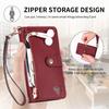 Zipper Leather Wallet Case For ZTE Libero 5G IV Blade V41 Smart A34 A35 Lite A35 Core A72S A75 V60 Vita Anshin Family Back Cover