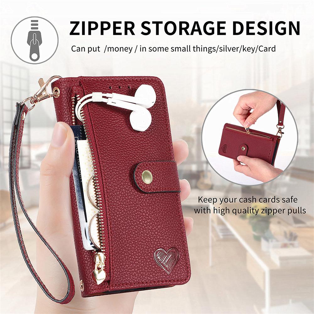 Zipper Leather Wallet Case For ZTE Libero 5G IV Blade V41 Smart A34 A35 Lite A35 Core A72S A75 V60 Vita Anshin Family Back Cover
