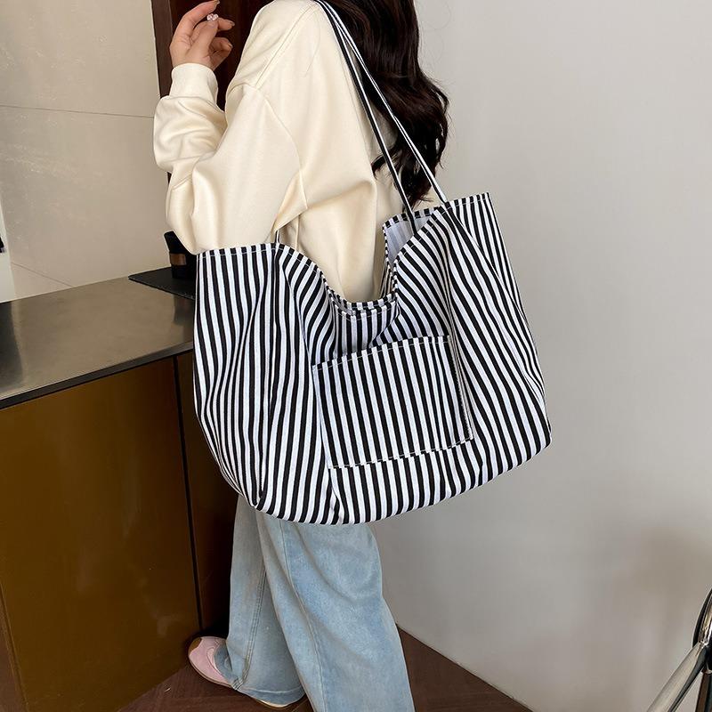 Beautiful Small Fresh Portable Tote Bag Women's Spring New Striped Versatile Shoulder Bag Armpit Bag