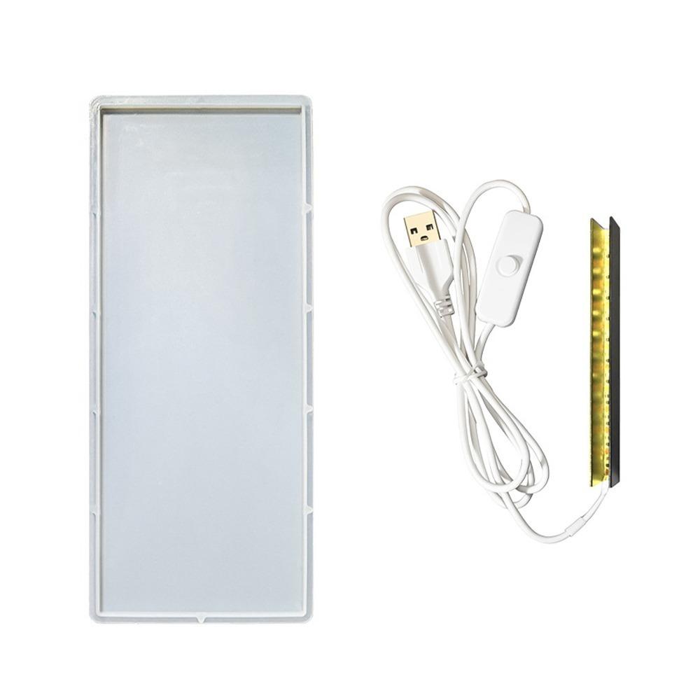 Rectangular USB LED Light Strip Resin Craft Mould Bedside Glowing Ornament Handmade Mold