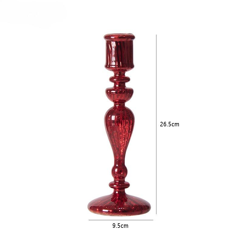 Vintage Glass Candle Holder Christmas Decoration Candlestick for Candle Romantic Candlelight Wedding Accessories Home Decoration