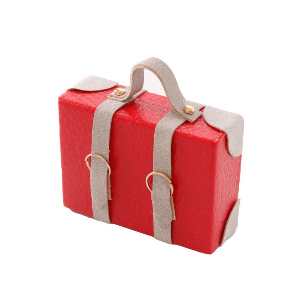 DIY 1:12 Dollhouse Miniature Briefcase Wood Miniature Model Suitcase Model Document Foreskin Box Doll House Accessories