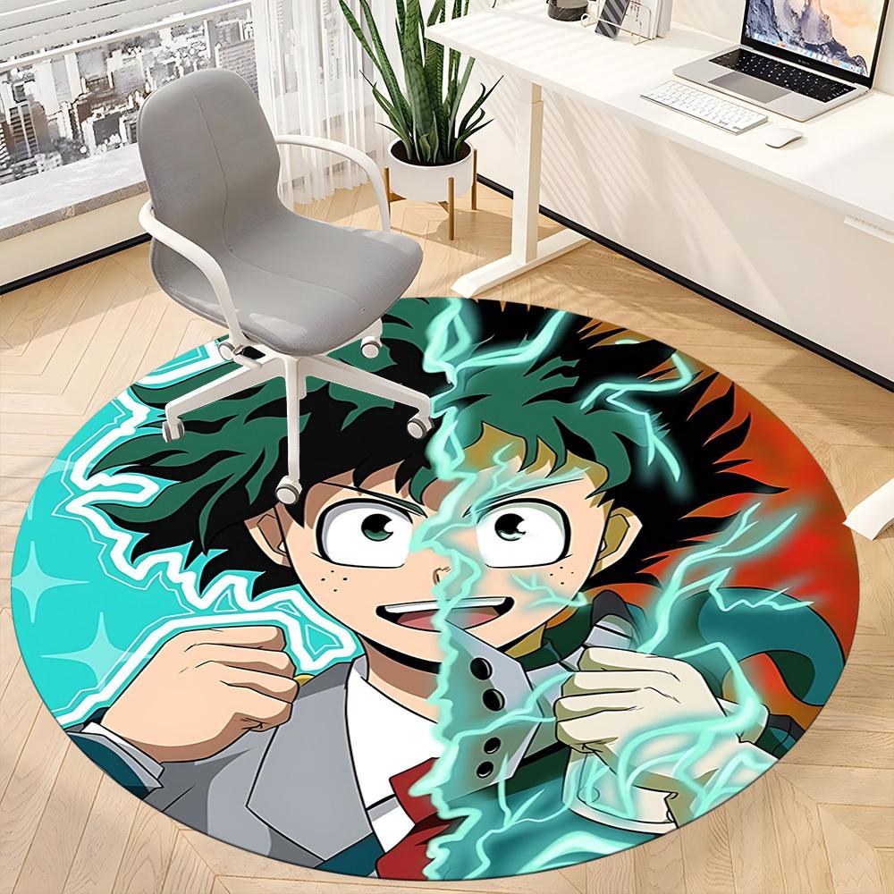 1pc My Hero Academia Chair Carpet for Office Non-Slip, Soft & Comfortable, Carpet for Office, Gaming, Lightweight Round Floor Mat Yy251021013