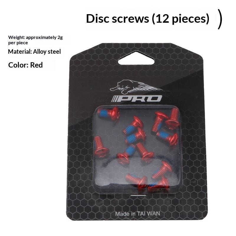 

Custom Bike Bolt Kit 12Pcs Colored T25 Screws for 6-Bolt Disc Rotors Add a of Color to Your Road or Mountain Bike, Easy Install красный