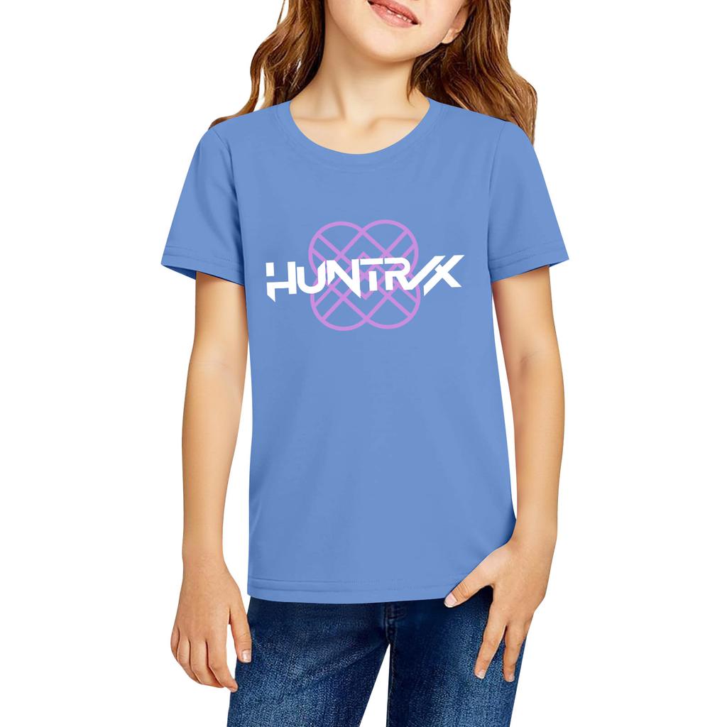 Fashionable Round Neck Short Sleeve Work Clothes Printed Tops For KID Summer Tops