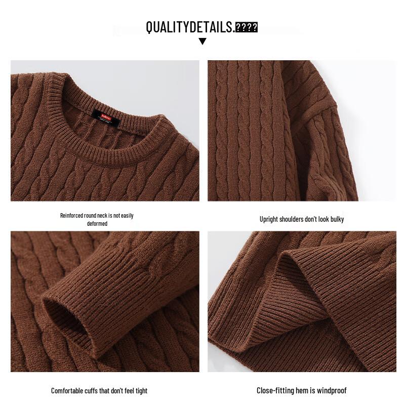 Baleno Men's Solid Color Round Neck Sweater