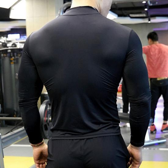 Summer Men's Fitness Training Breathable Quick Drying Clothes Men's Sports Fashion Long Sleeved T-shirt