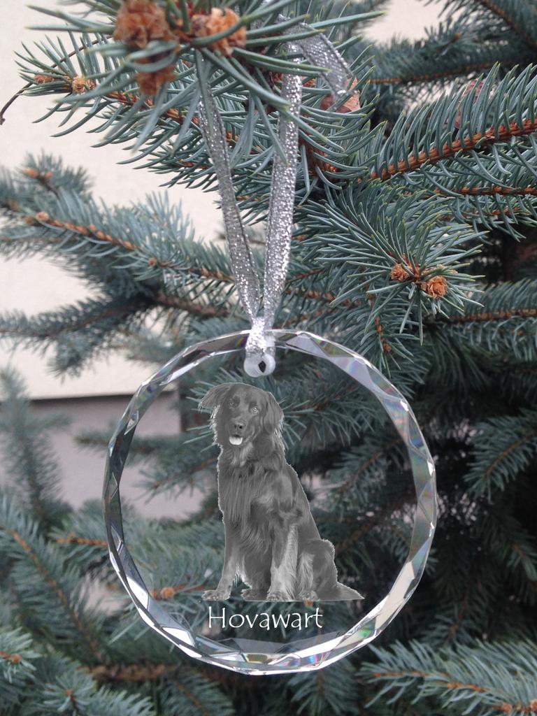Hovawart, Hovie - Crystal Bauble with a Photo, Dog Photo In Crystal, Personalized Christmas Tree Ornament by Art-Dog Brand