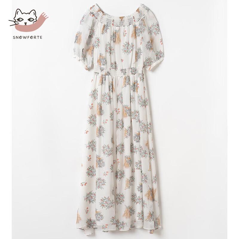 Women's Mulberry Silk Printed A-Line Maxi Dress