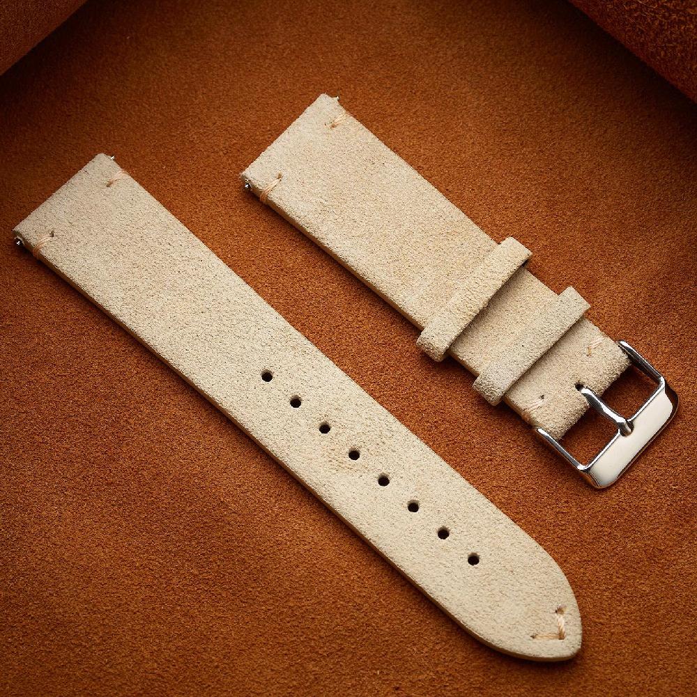 Vintage Wildleder Echtleder Uhrenarmbänder 14mm 16mm 18mm 20mm 22mm Armband Gürtel Schnellverschluss Uhrenarmband für Männer Frauen Armband