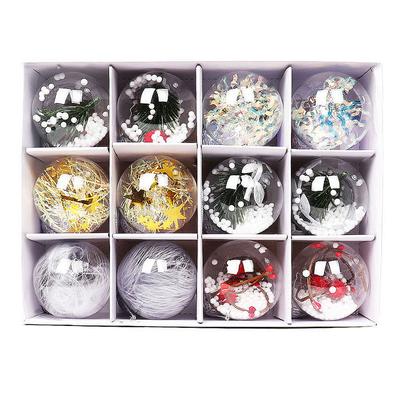 12 Pz Palline di Plastica per Ornamenti Riutilizzabili Fai da Te Decorazioni Natalizie Riempibili per Caramelle Foto Miniature