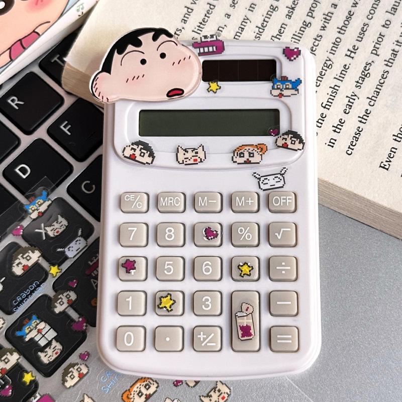 Novas Figuras de Anime Crayon Shin-Chan Desenho Animado Calculadora de Bolso Portátil Mini Computador Para Exames Estudantes E Estudo Silencioso Presente