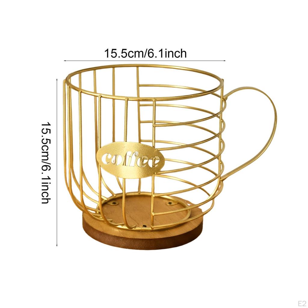 Kaffee Kapselhalter Korb mit Sockel Metall Snack Aufbewahrung Tassen Organizer Kapsel für