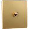 Wall Light Brass Lever Toggle Switch Champagne Gold Matte Panel for Home Decoration (1-Gang 2 Way Switch)