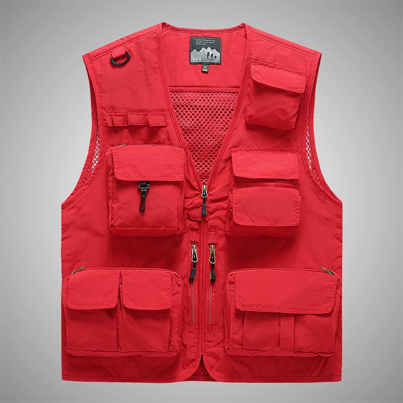 Men's Quick-Dry Multi-Pocket Vest for Fishing, Outdoor Work, Photography, and More - Plus Size Available