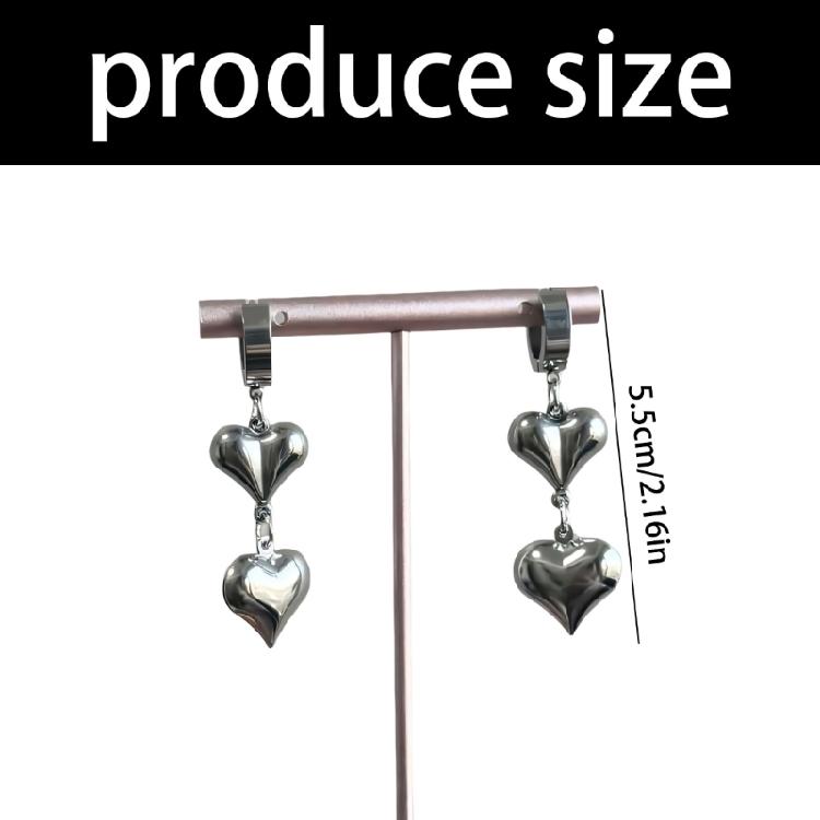 Romance Silver Tone Heart Earrings Versatile Accessory That Complements Any Outfit From Day To Night