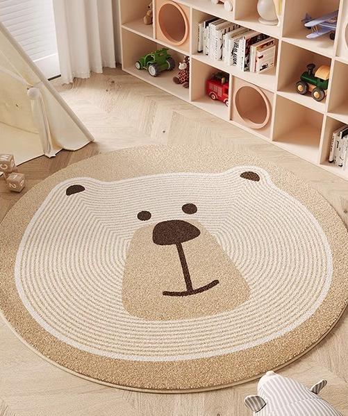 Cartoon Pattern Bedroom Decor Plush Carpet Thicken Washable Rug Cute Round Carpets for Living Room Fluffy Soft Lounge Floor Mat