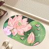 New Chinese Oval Lotus Bathroom Floor Mat Toilet Diatom Mud Floor Mat Anti-slip Absorbent Kitchen Foot Mat