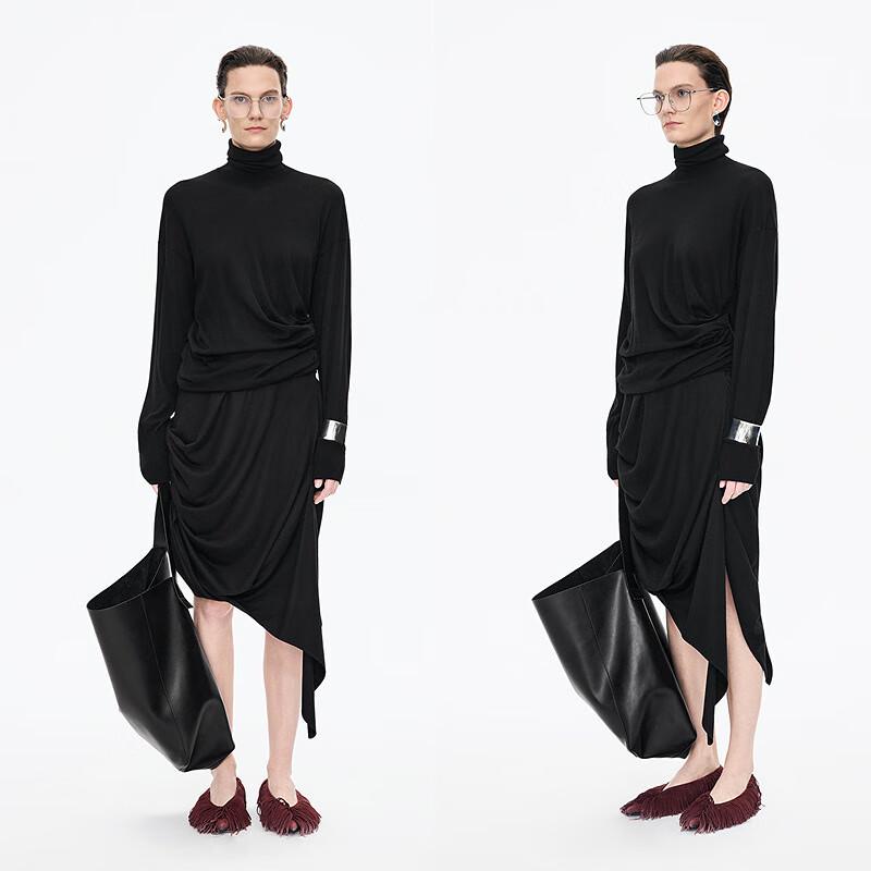 JNBY Women's High-Neck 100% Wool Knit Sweater