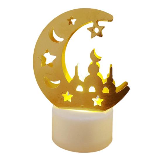 

Подсвечник со звездой и луной, свеча, лампа, железная художественная батарея на батарейках, фонарь Ид Мубарак, праздничный декор для Рамадана B