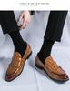 Men's Plus Size Leather Monk Loafers: Double-Stitched, Casual, Sizes 38-48, Perfect for Weddings