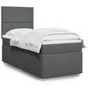 Box Spring Bed with Mattress Dark Gray 90x200 cm Fabric