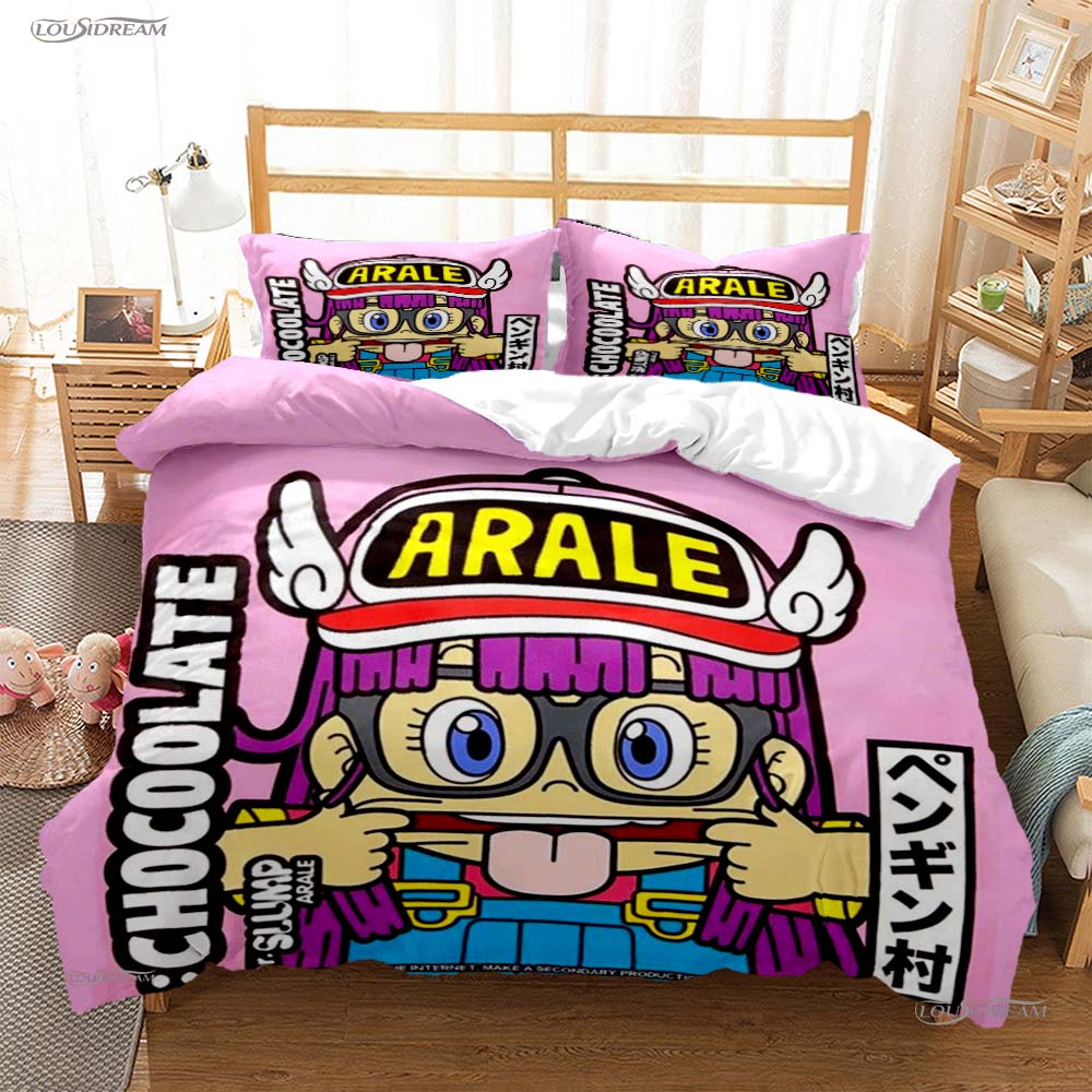 DR Slump Arale Anim Casal All Season Duvet Cover Comforter Bedding Set Soft Quilt Cover and Pillowcases Single/Double/Queen/King