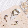 6Pcs Nail Rhinestone Flat Bottom High Brightness Non-Drop Half Heart Nail Art Charms