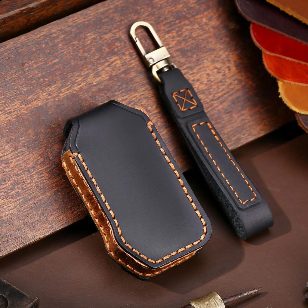 Genuine Leather Auto Key Fob Cover Case Auto Accessories Fit For Kia Sportage Ray Sorento Soul Telluride Cerato K5 K8 K3 Kx3 Kx7 Seltos