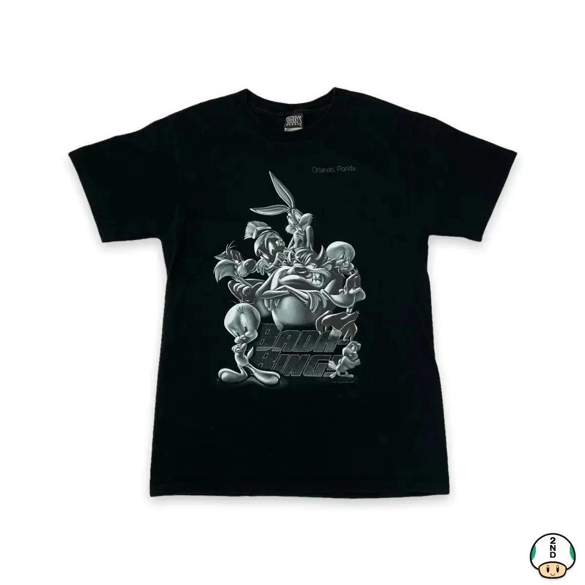 

Vintage 2001 Looney Tunes T Shirt Mens Medium Black Bada Bing Cartoon Tee S
