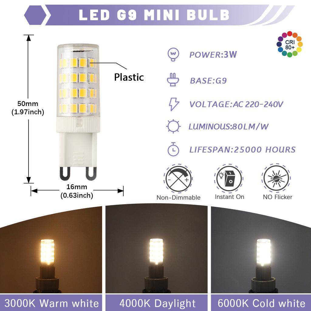 50PCS G9 LED Lamp 2W 3W 4W 220V 240V E14 Led Corn Bulb SMD 2835 LED G9 Light Replace 40W Halogen Lamp Light for Home Useful