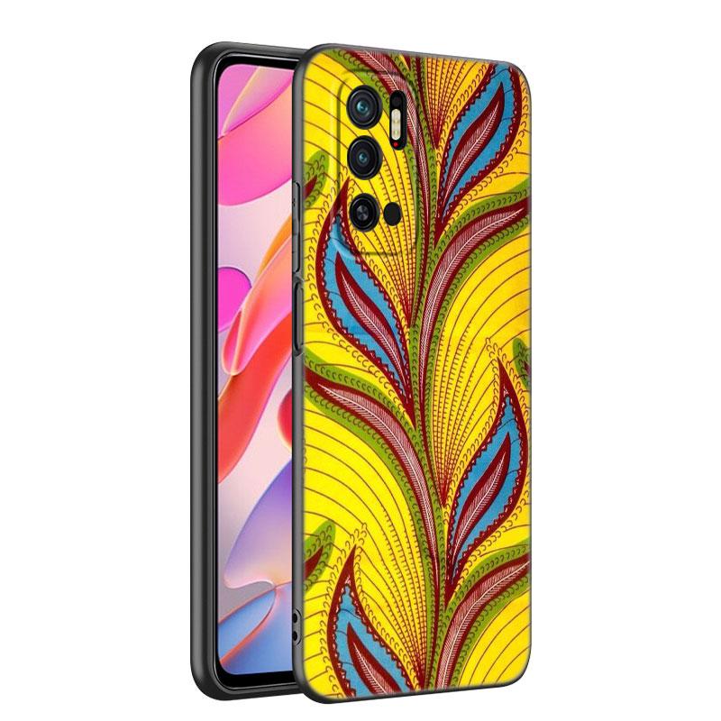 Ästhetische Afrikanische Wachs Fabic Telefon Fall Für Xiaomi Mi A2 8 9 SE Hinweis 10 10T 11 12 Lite 9T 11T 12S 12T Pro A3 6X 12X Schwarze Abdeckung