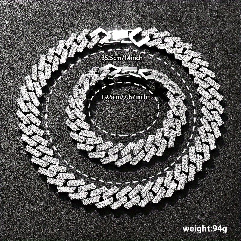 3 Pcs/set Silver Round Rhinestone Quartz Watch and Bracelet with Zinc Alloy Band Zinc Alloy Hands Zinc Alloy Case and Quartz Bracelet Necklace