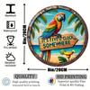 Vintage Parrot Round Metal Tin Sign Tropical Beach Decor Hawaiian Gift