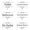 Abnehmbarer Vintage-Wandaufkleber, Badezimmer-Dekoration, WC-Türschild, Vinyl-Aufkleber