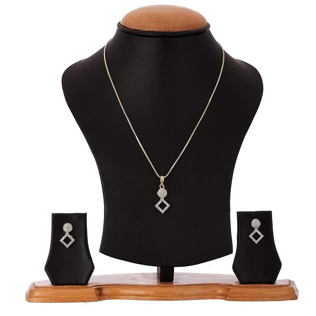 Jewellery Set for Women American Diamond Necklace Set with Earrings, Bracelet and Ring Jewellery for Girls and Women