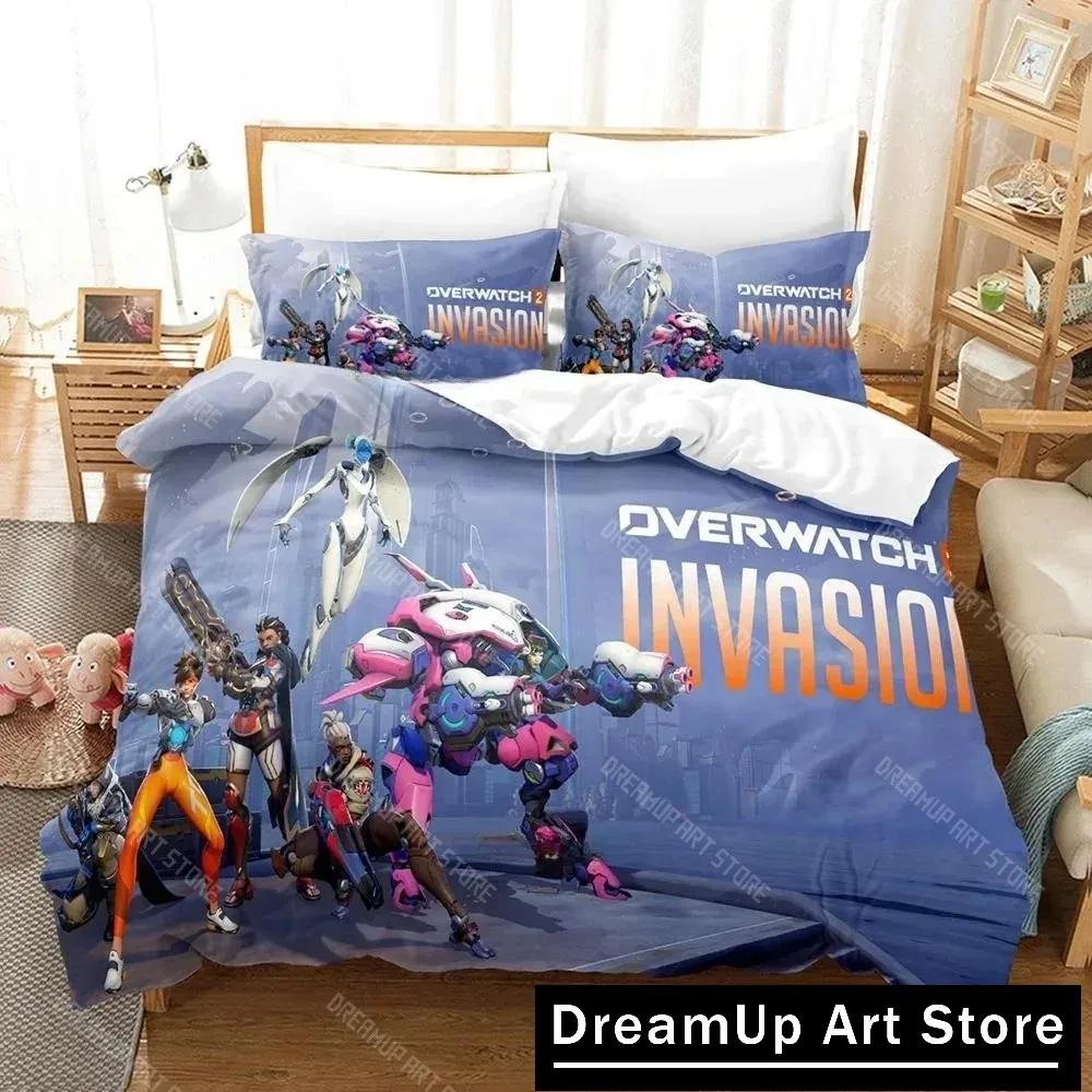 3D Printing Game Overwatch 2 Invasion Bedding Set Single Twin Full Queen King Size Bed Set Adult Kid Bedroom Duvet Cover Sets