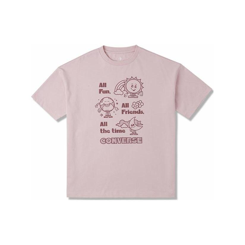(WMNS) Converse Block Party Oversized Tee Asia Sizing Pink Women s 10025885-A02 S