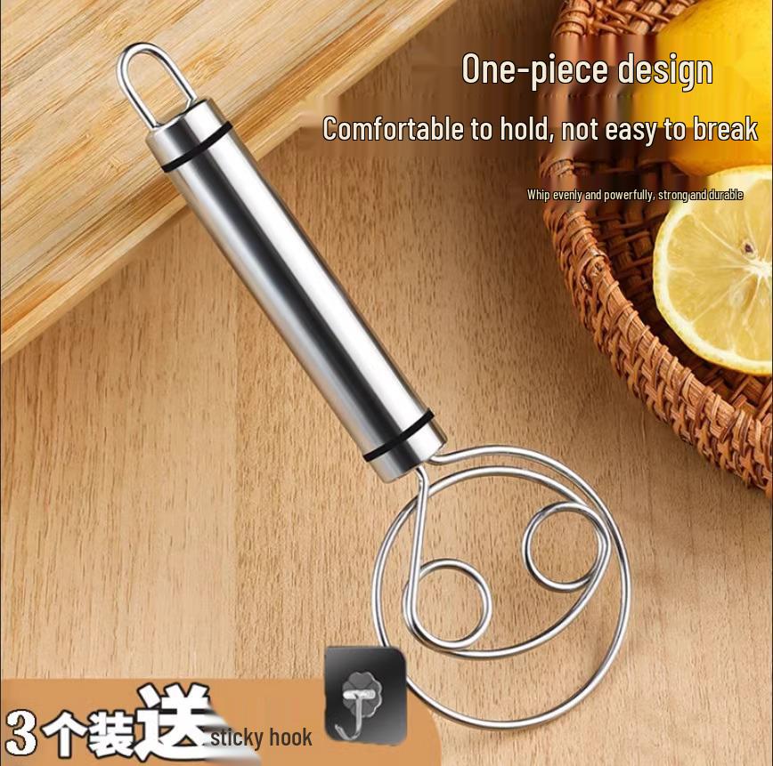 Handbetriebener Teigmischer aus Edelstahl mit Antihaftbeschichtung