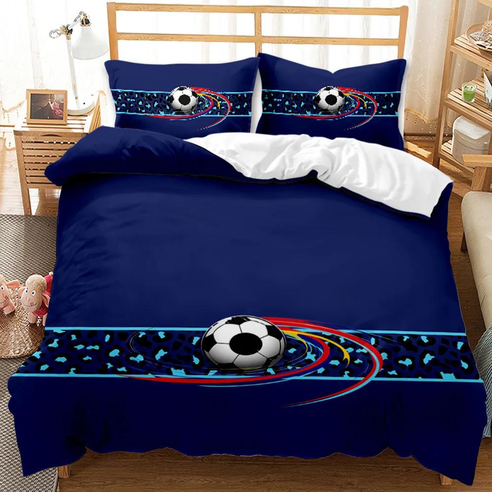 Ball Duvet Cover Set Sports Balls Bedding Set King Size Basketball Football Soccer Baseball Polyester Quilt Cover For Kids Teens