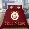 Benutzerdefinierter Name Galatasaray Stolz Bettwäsche, Steppbett-Set Bettbezug Kissenbezug Zuhause Geburtstagsgeschenk (1 Bettbezug + 2 Kissenbezüge, ohne Füllung)