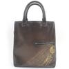 Great Tote Bag Calligraphy Toujours Vertical 2WAY Brown Golden Patine Used