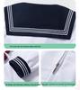 Navy Collar White Japanese School-Style Sailor Suit JK Uniform Skirt Set