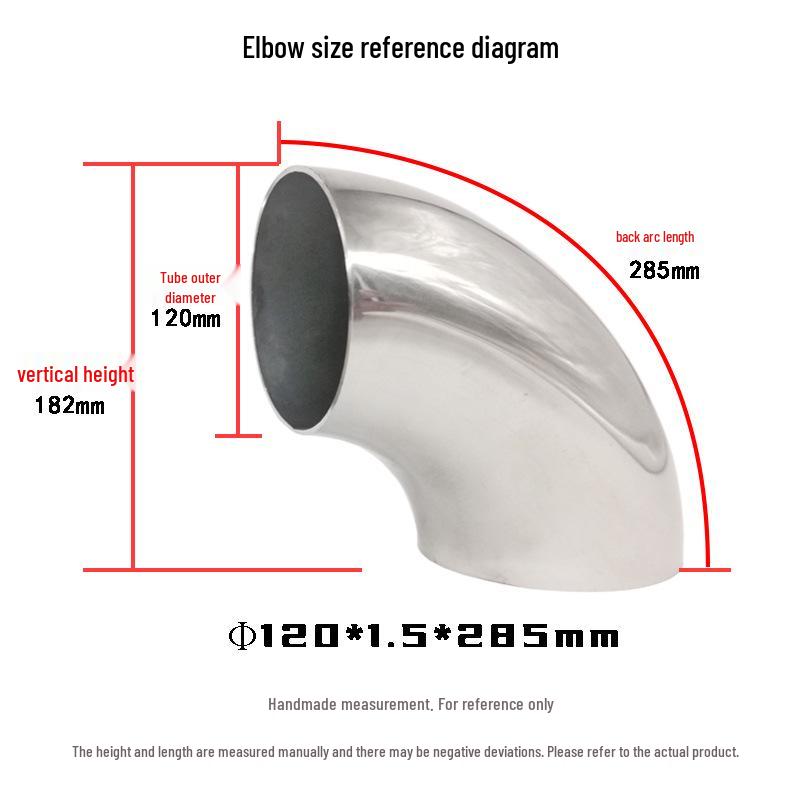 304 Stainless Steel 90° Elbow for Exhaust and Handrail Systems