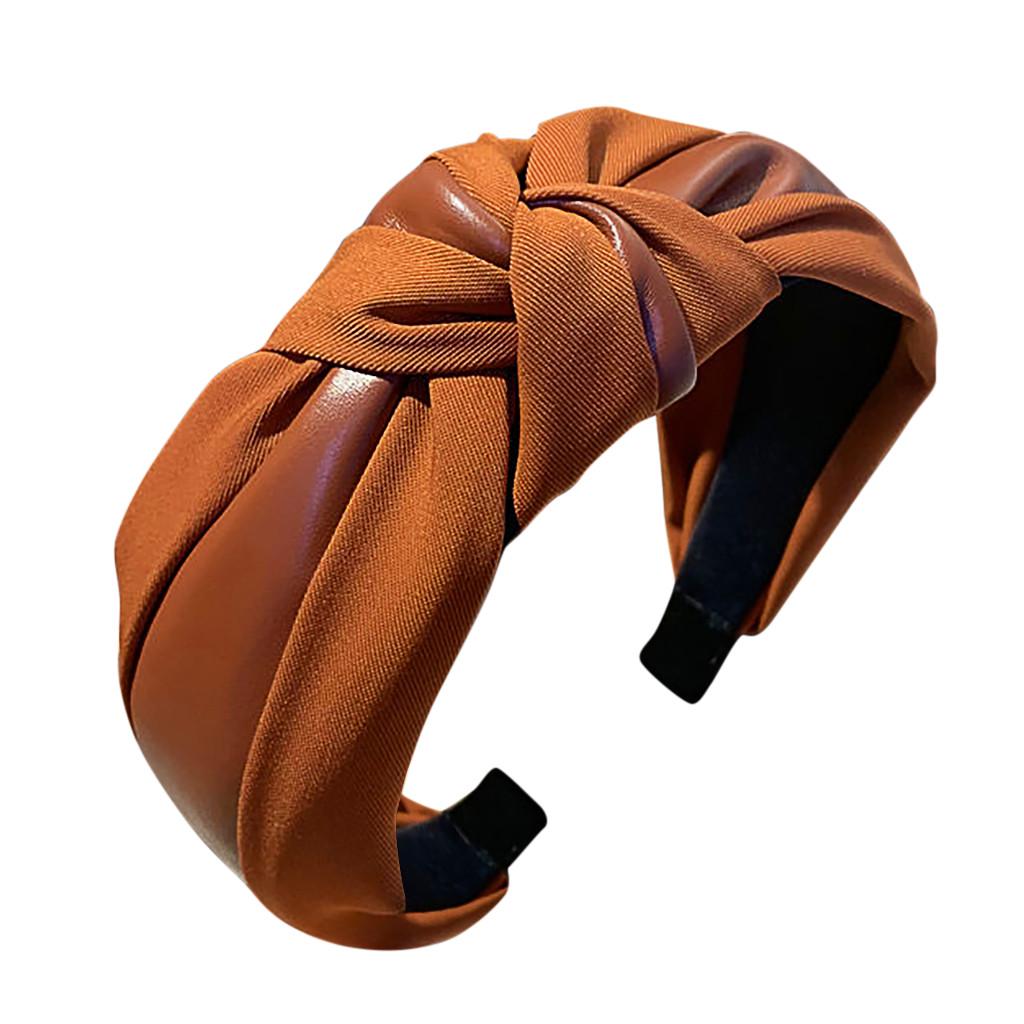 Fashion Women Patchwork Tie Hairband Hairpin Knot Head Hoop Hair Headband